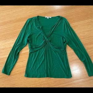 Boden Twist Front Jersey Top Green Size 10